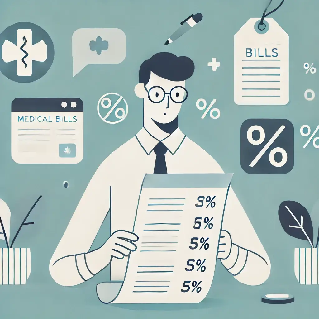 도수치료 본인부담금 인상에 대한 재정적 부담을 표현한 일러스트.