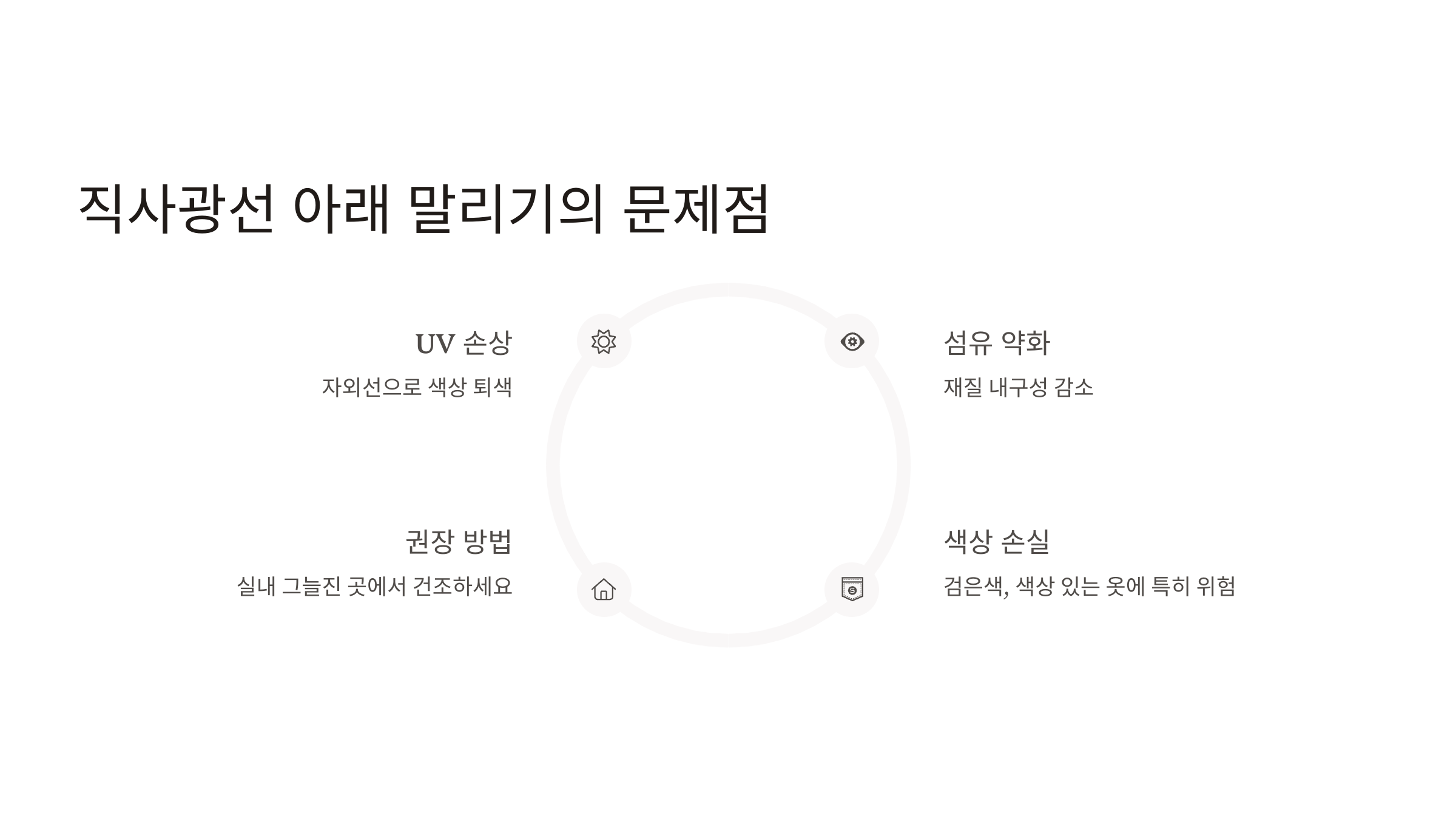 직사광선 아래 말리기