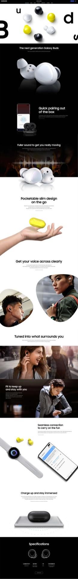 갤럭시 버즈 제품 브랜드 홈페이지