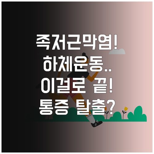 족저근막염 맞춤형 하체 머신 운동과 ..