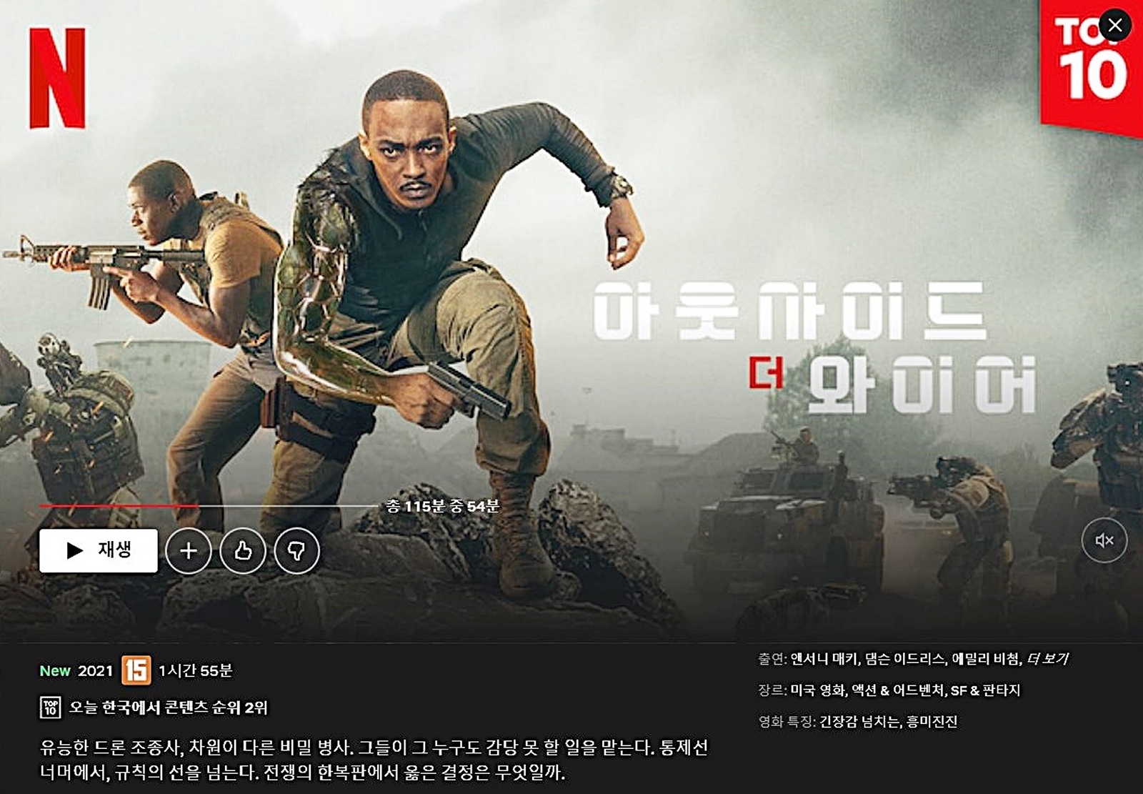아웃사이드 더 와이어 넷플릭스 홈페이지