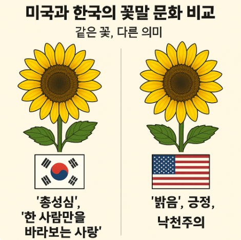 미국과 한국의 꽃말 문화 비교 사진