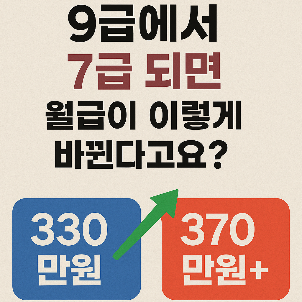9급에서 7급 되면 월급이 이렇게 바뀐다고요?