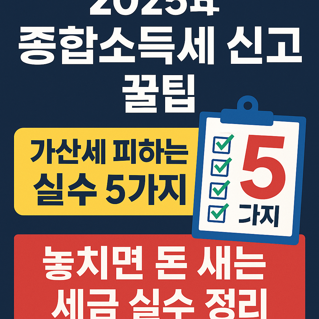 <p style="display:none;">
2025년 종합소득세 신고 꿀팁
가산세 피하는 실수 5가지
놓치면 돈 새는 세금 실수 정리
</p>