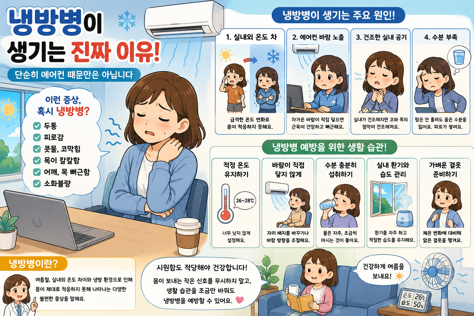냉방병이 생기는 진짜 이유, 단순히 에어컨 때문만은 아닙니다