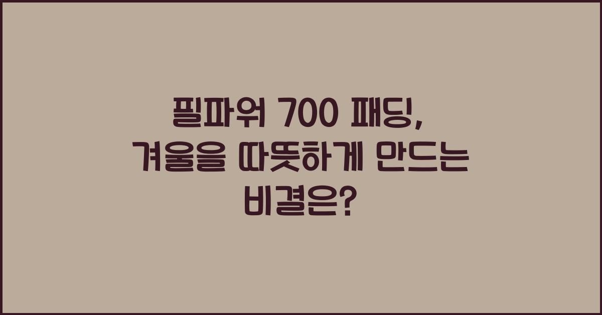 필파워 700 패딩