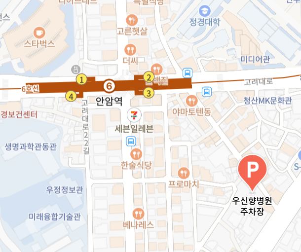 고려대학교 주변 주차장: 우신향병원 주차장