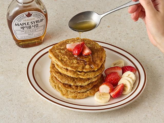 달걀 오트밀 팬케이크 만드는법 메이플시럽