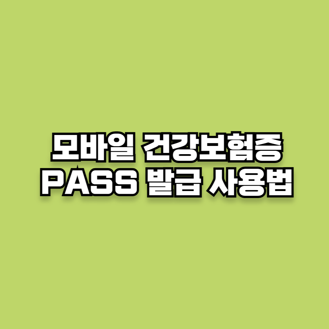 모바일 건강보험증 PASS 발급 및 사용법