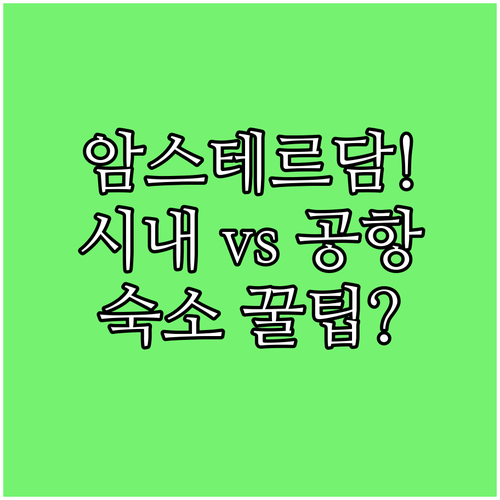 암스테르담 숙소 고민 끝 시내파 공항..