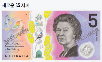 호주 달러 지폐 (이미지 출처: 호주 중앙은행 RBA 공식 홈페이지) 