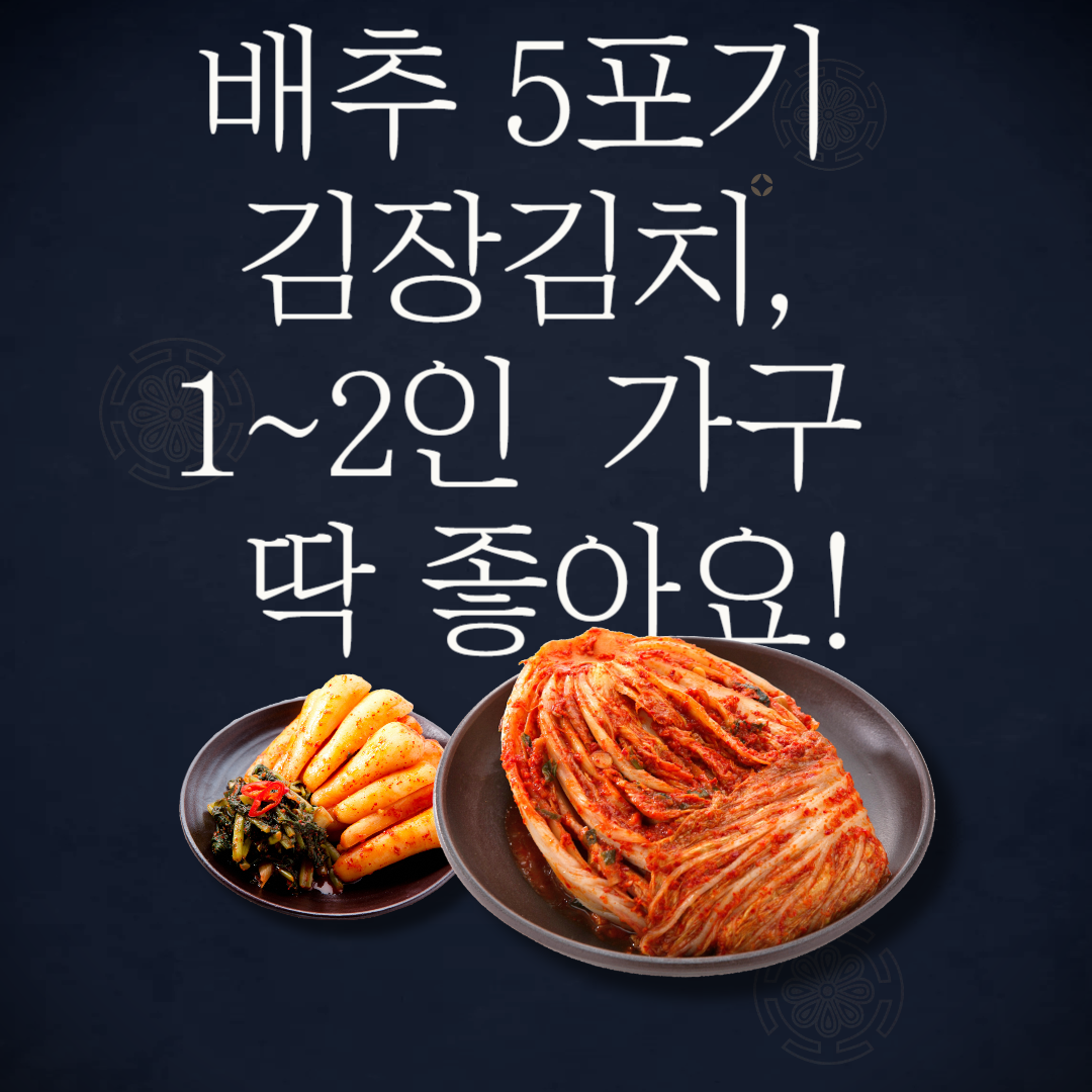 절임배추 5포기 김장김치, 1~2인 가구 딱 좋아요! 황금 비율 양념 레시피까지