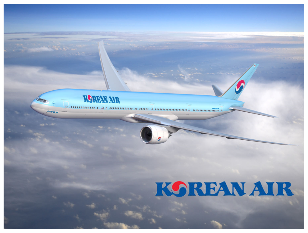 대한항공 항공기와 로고 컨셉 이미지