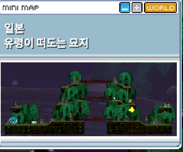메이플랜드 일본 버섯신사 유령이 떠도는 묘지 맵