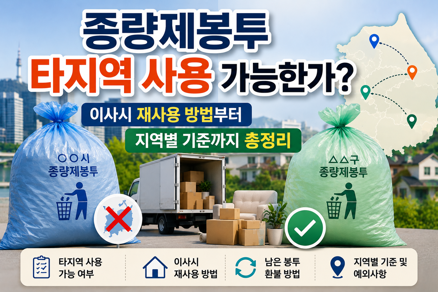 종량제봉투 타지역 사용 가능한가? 이사시 재사용 방법부터 지역별 기준까지 총정리 관련 사진