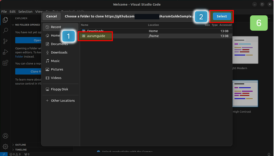 로컬 컴퓨터의 디렉터리를 지정합니다.