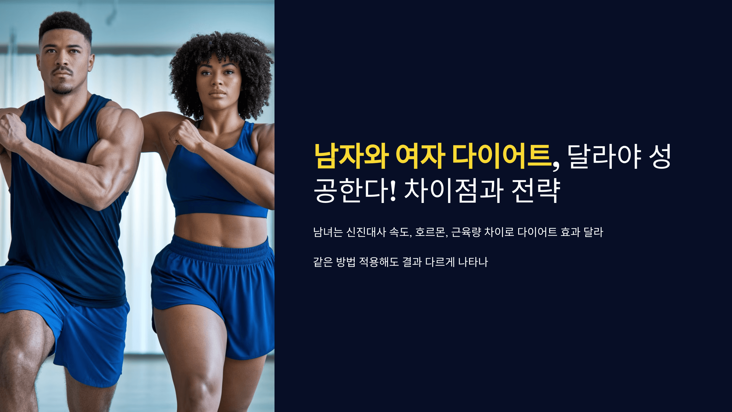 남자와 여자 다이어트, 달라야 성공한다! 차이점과 전략