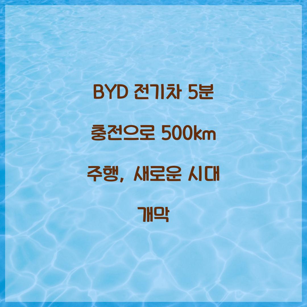 BYD 전기차 5분 충전