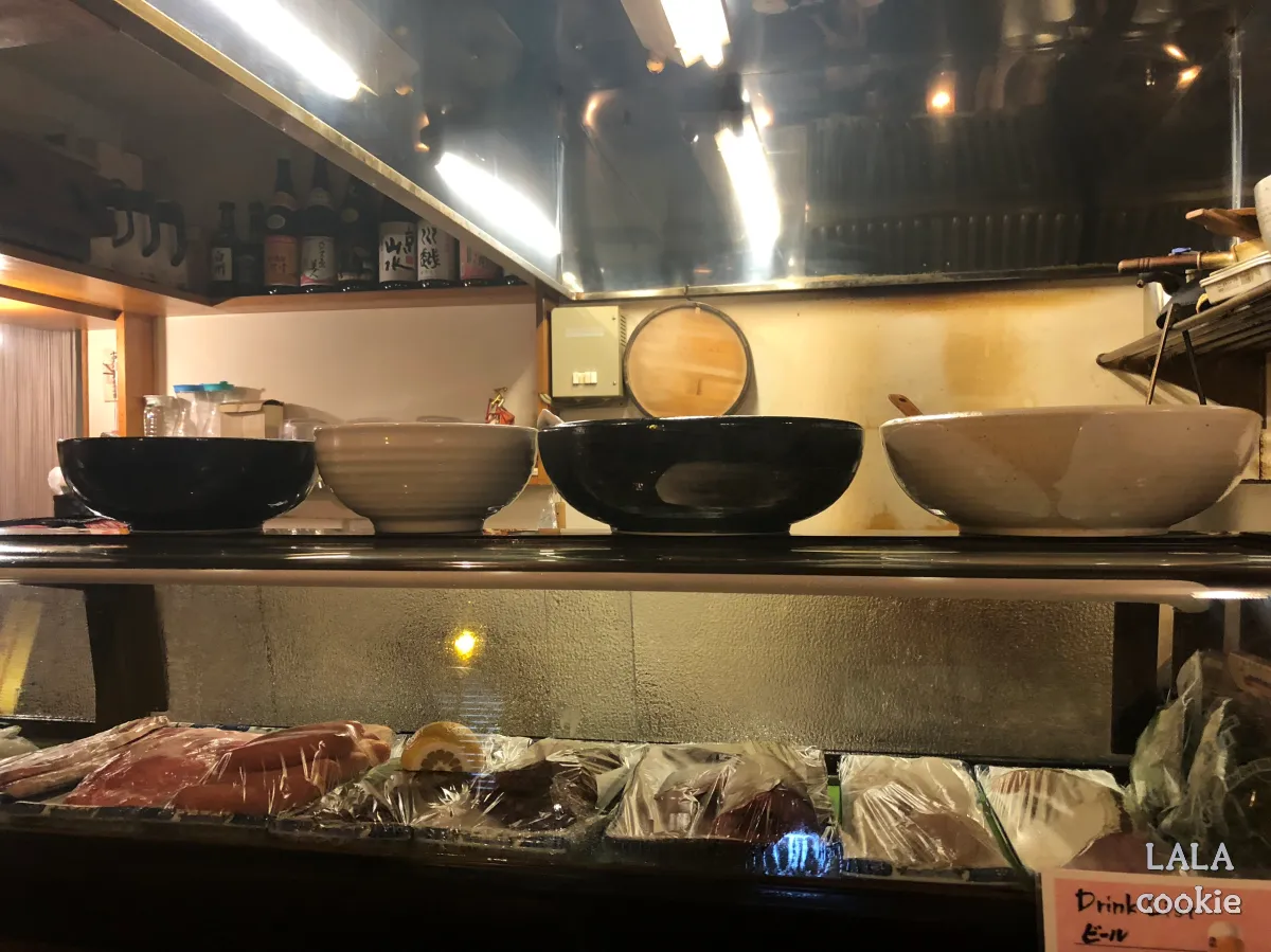 후쿠오카-텐진-술집-추천-스탠드클럽-후기-음식재료-쇼케이스
