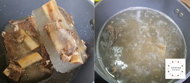 갈비탕2팩 끓이기 전과 후