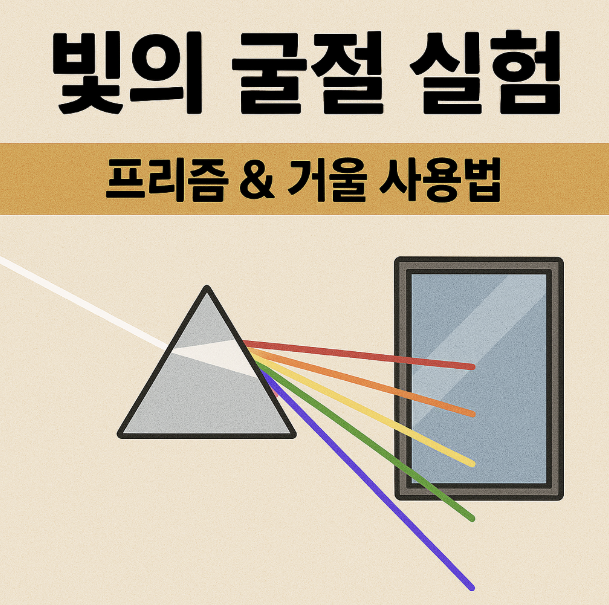 빛의 굴절 실험을 위한 프리즘과 거울 사용법