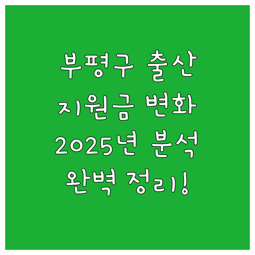 부평구 출산지원금, 2025년 달라지..