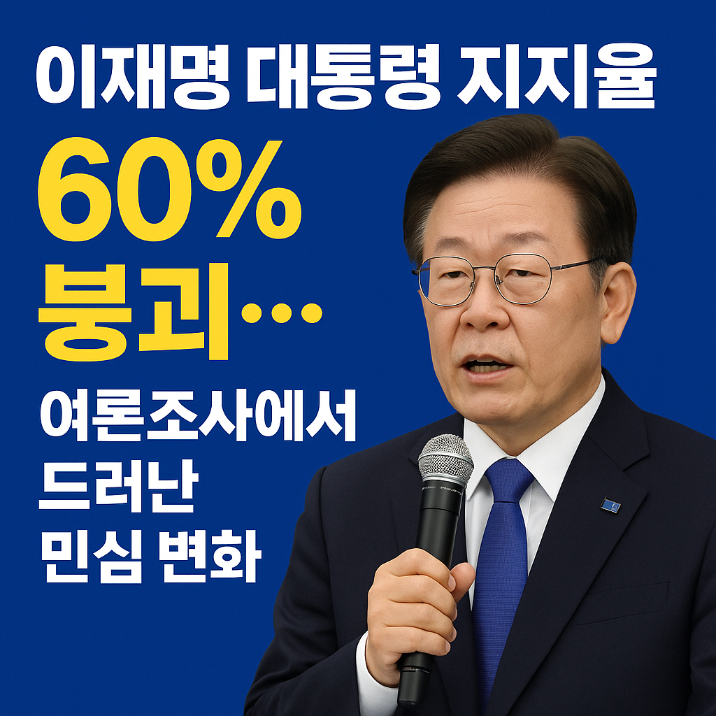 이재명 대통령 지지유 ㄹ 60% 붕괴