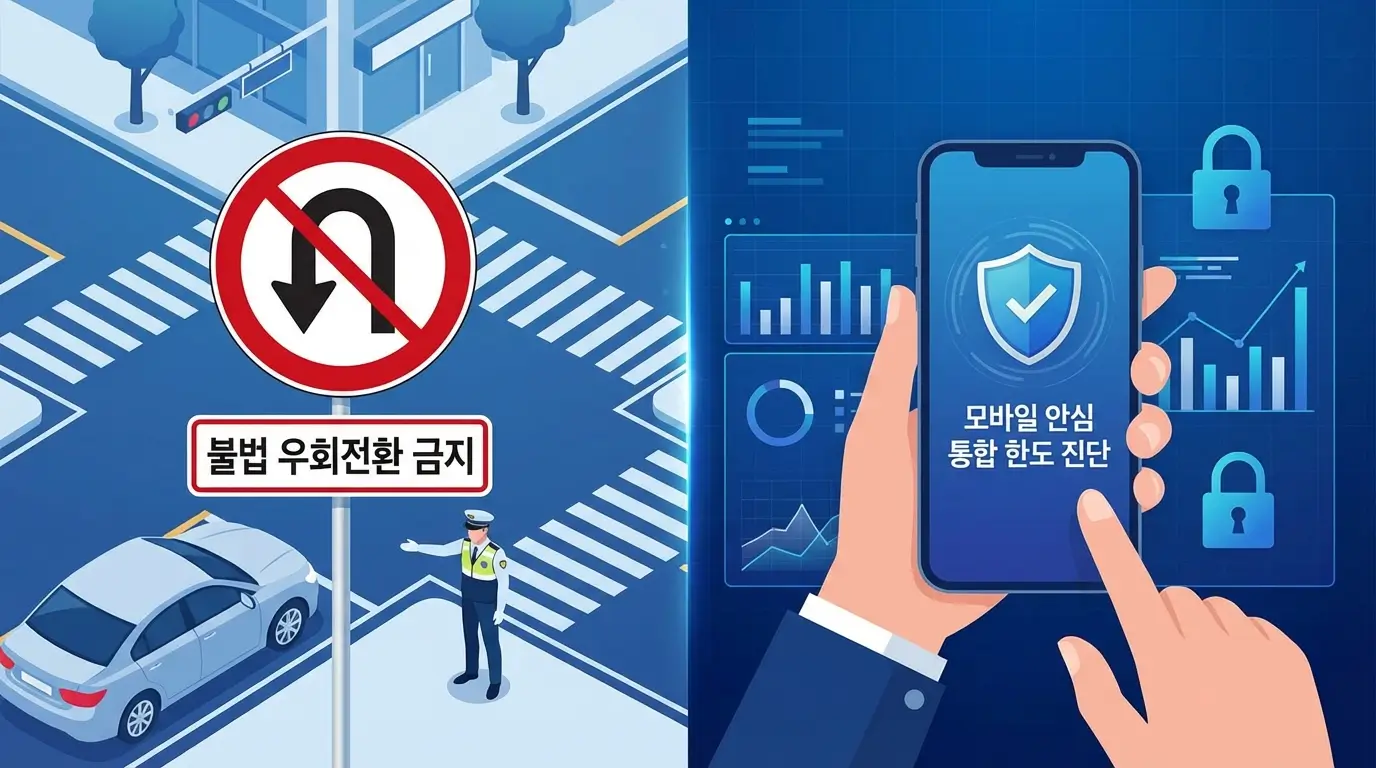 불법 우회전환 중단 및 모바일 안심 통합 한도 진단