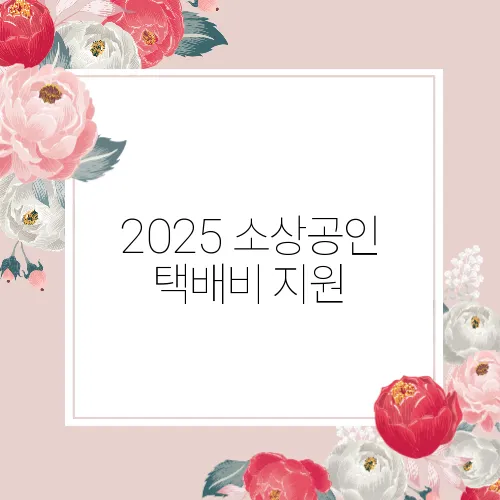 2025 소상공인 택배비 지원