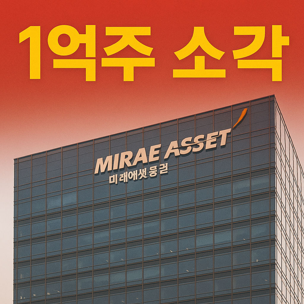 미래에셋증권 본사 건물과 1억주 소각 강조 문구가 포함된 썸네일 이미지