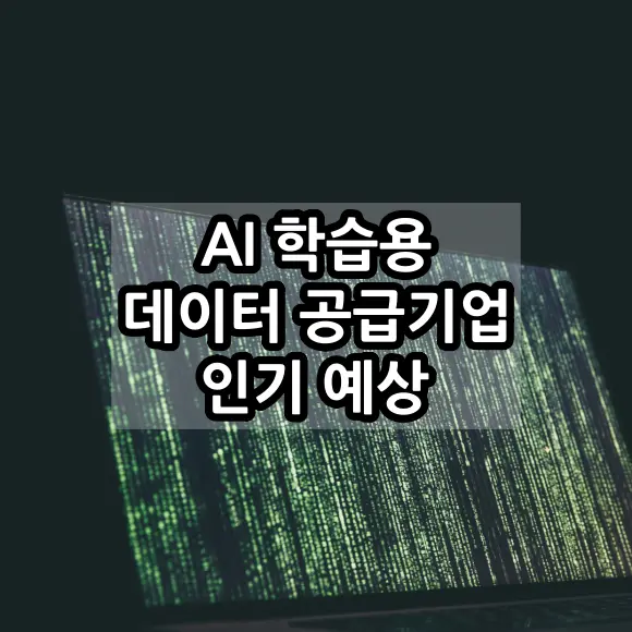 AI 학습용 데이터 공급기업 인기 예상