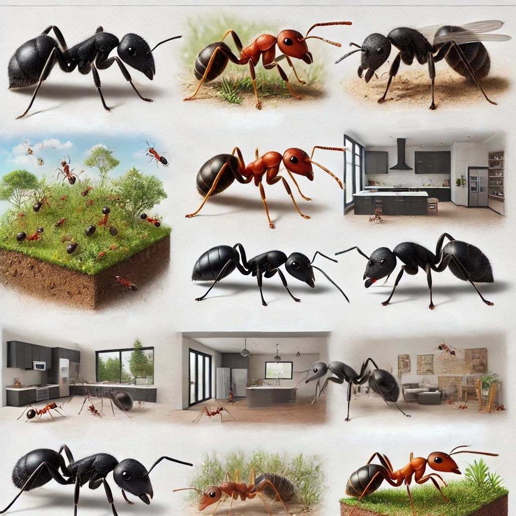 개미의 여러 종류 및 서식지 사진