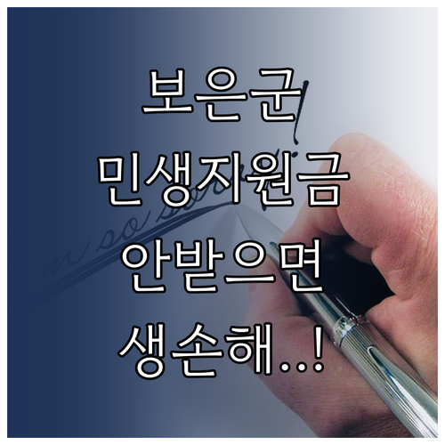 보은군 민생지원금 미신청 시 발생하는..