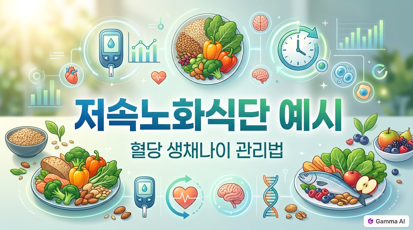 저속노화식단 예시와 당뇨 예방 기전