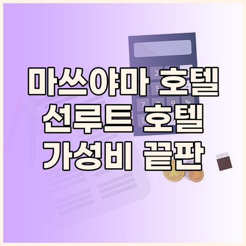 가성비 끝판왕! 마쓰야마 호텔 선루트