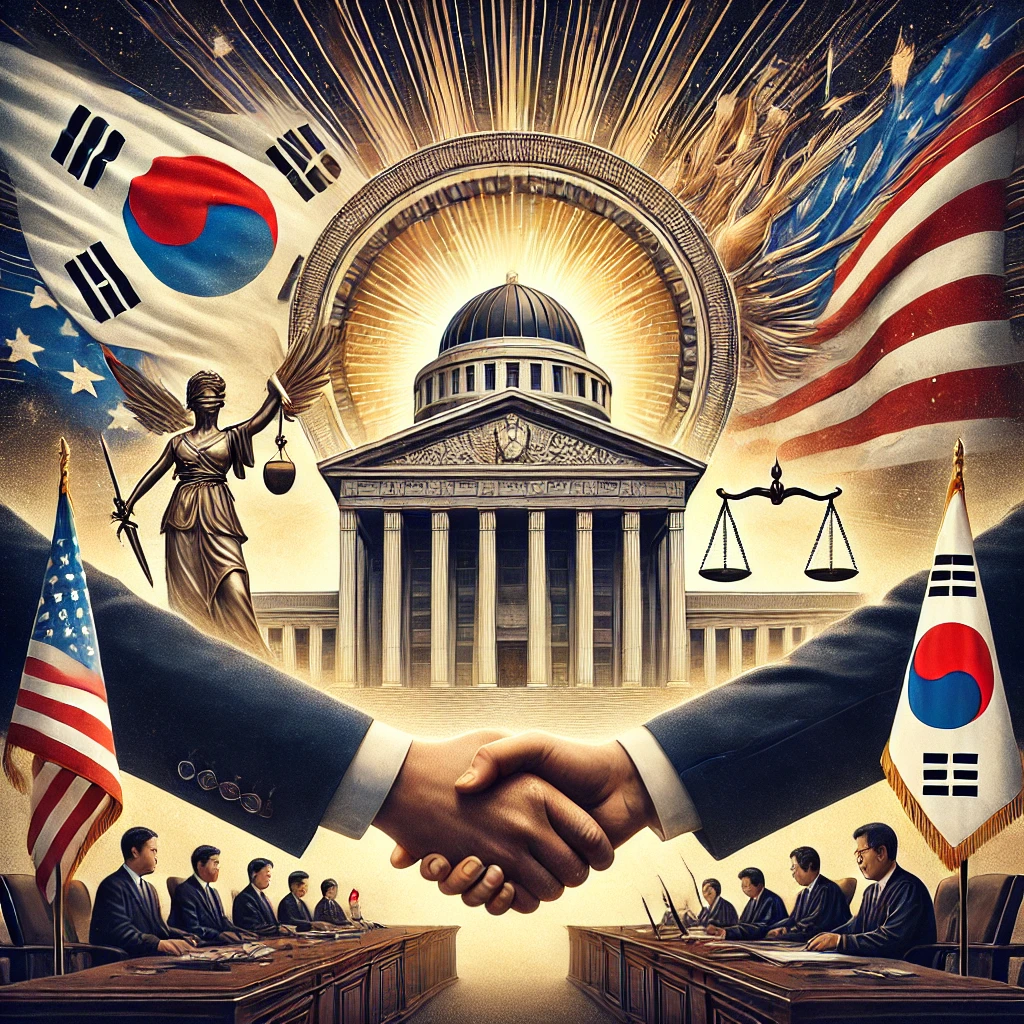 한국과 미국의 신뢰를 나타내는 이미지