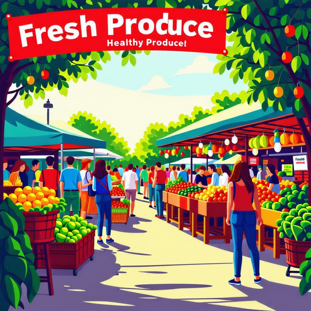 지역 사회에서 신선농산물 지원을 위한 이벤트나 캠페인 현장