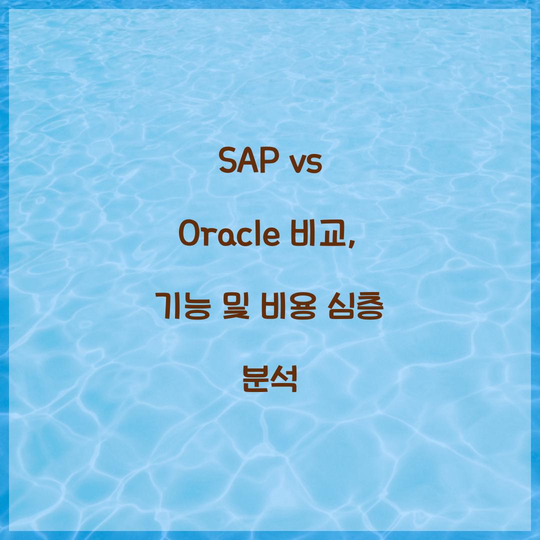 SAP vs Oracle 비교