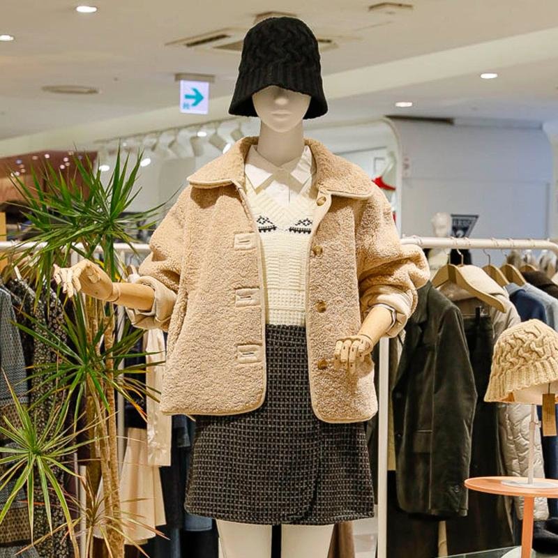 플라스틱아일랜드 시어링 카라 리버시블 무스탕 자켓 PN4MJ161