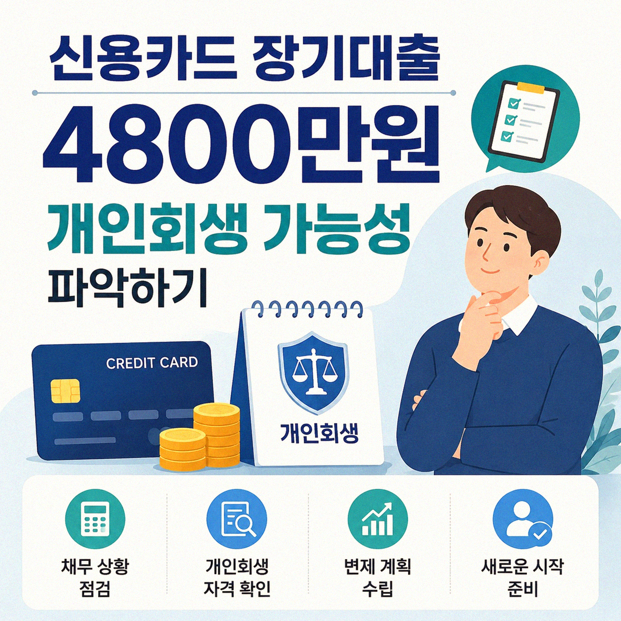 신용카드 장기대출 4800만원 개인회생 가능할까