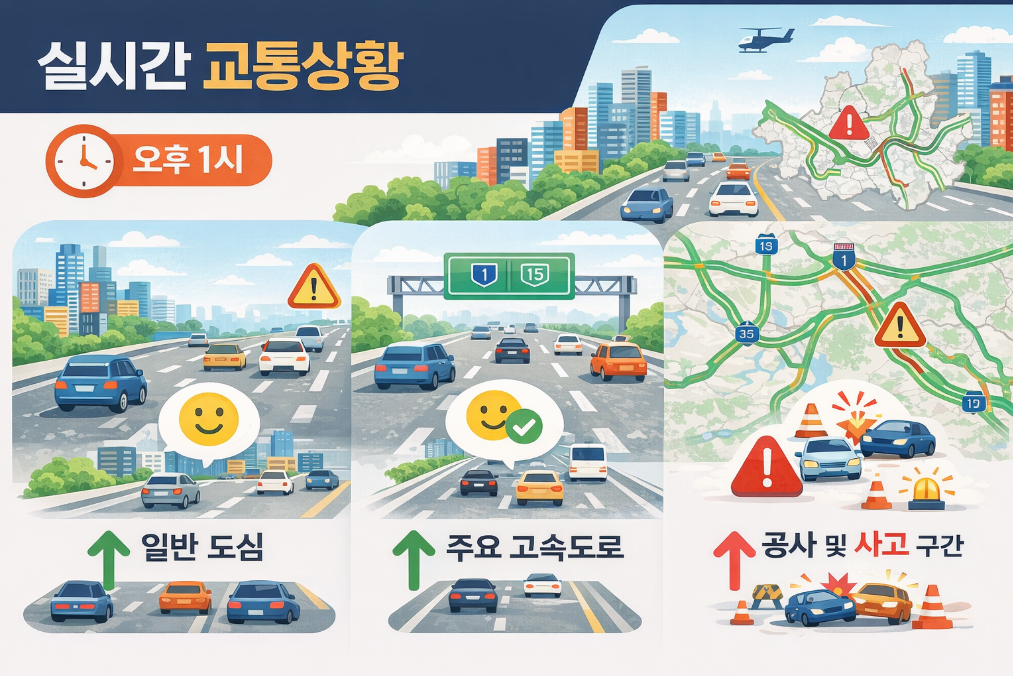 출근길 막히기 전에! 실시간 교통상황 3분 체크