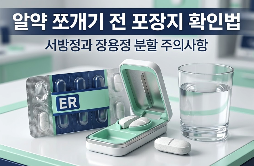 알약 삼키기 힘들어 쪼개 먹기 전, 포장지 제형 표시 확인하셨나요?