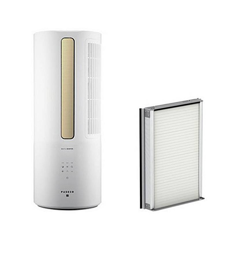 창문형-에어컨과-여과-필터의-모습