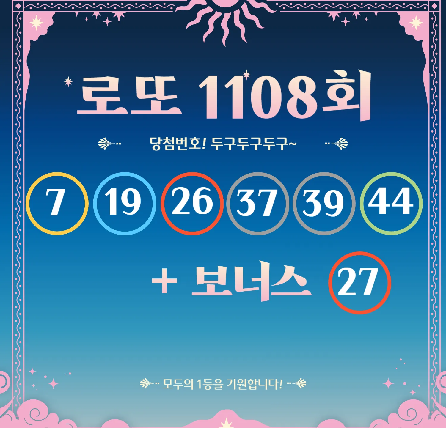 로또 1108회 당첨번호 및 1등&2등 판매점 안내(온라인복권 로또6/45) 로또명당, 당첨금