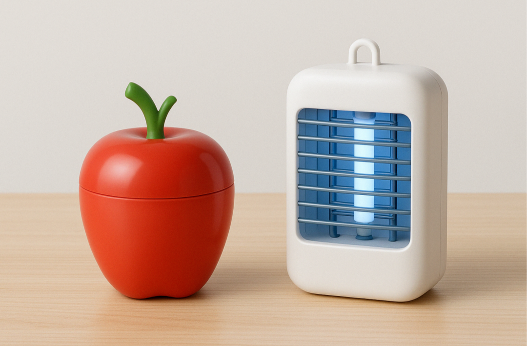 주방용 초파리 유인 젤 트랩과 전기식 날벌레 퇴치기 제품 이미지