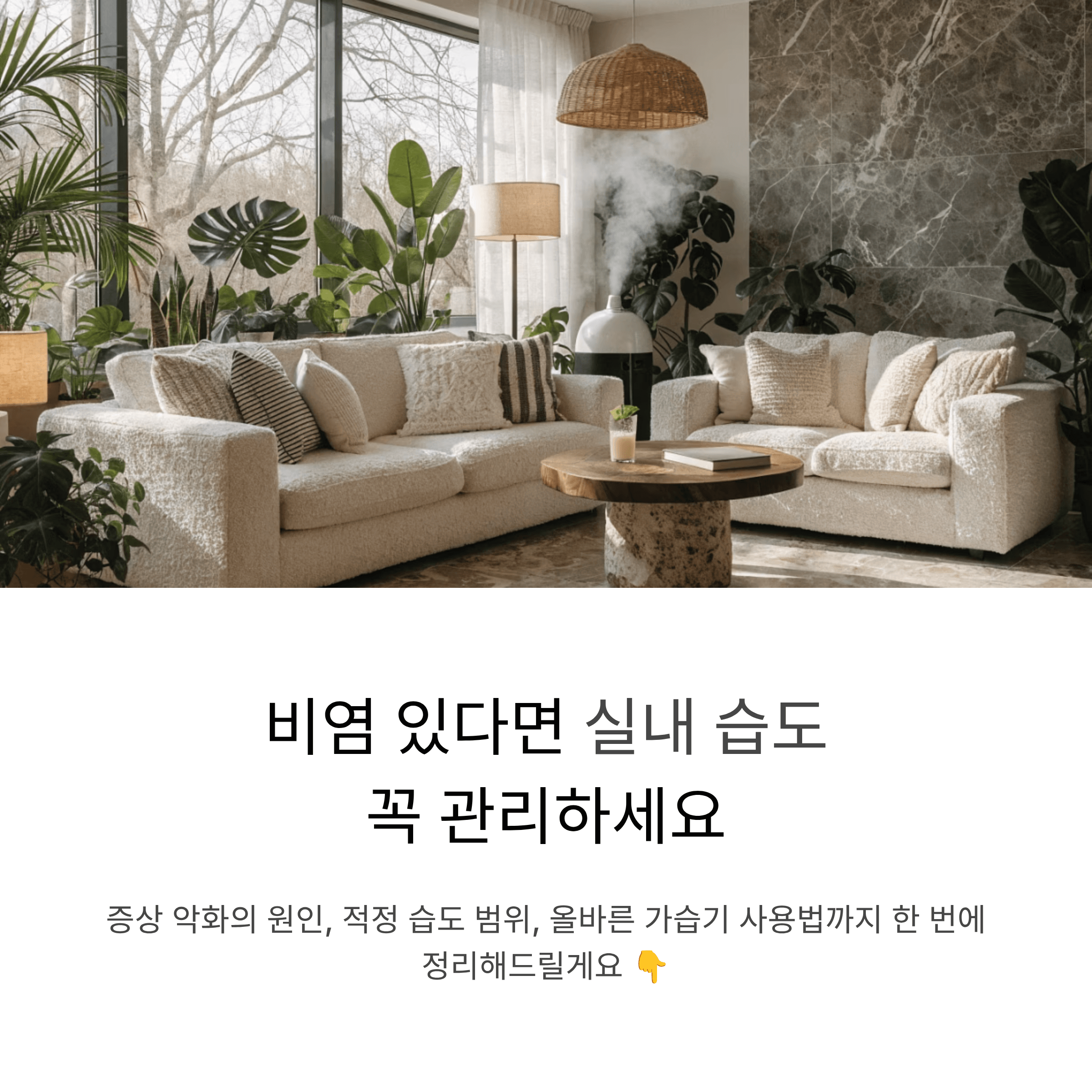 비염 증상 완화에 실내 습도 관리가 중요한 이유, 적정 습도와 올바른 가습기 사용법까지