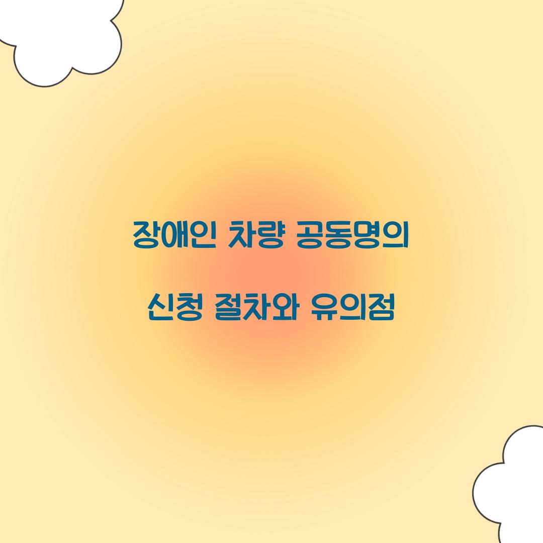 장애인 차량 공동명의