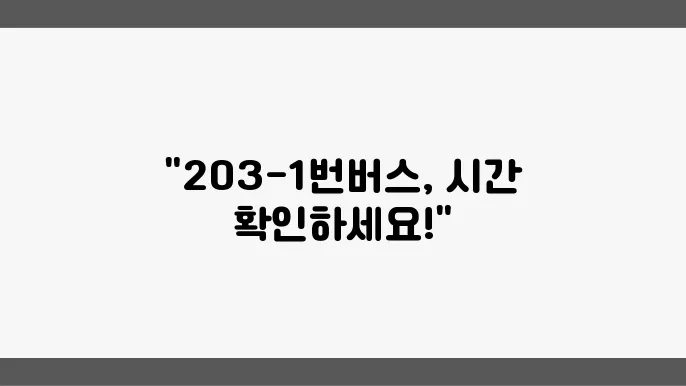 의정부 203-1버스 기본정보