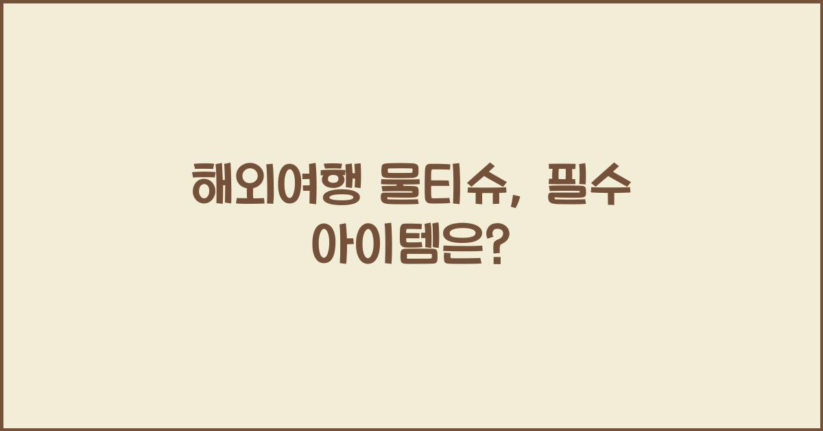 해외여행 물티슈