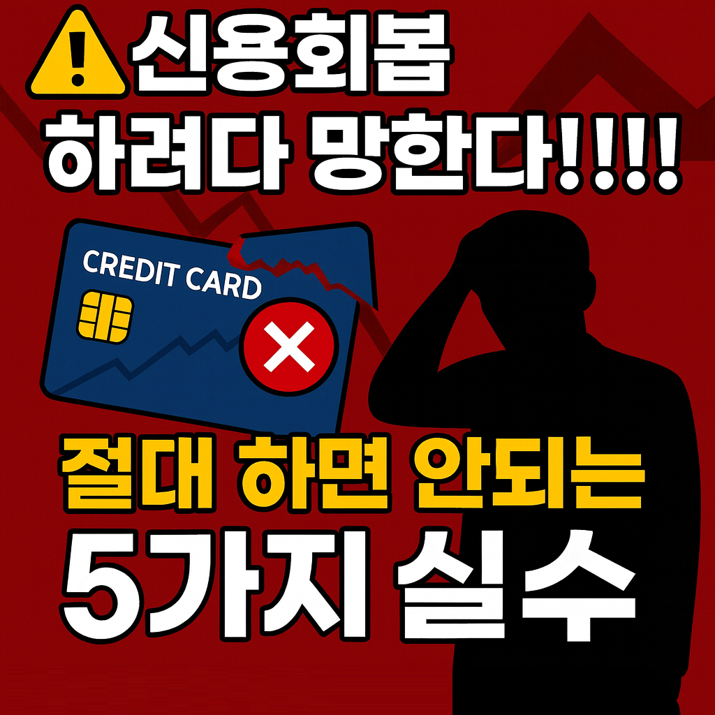 이것 모르면!!! 신용회복 하려다 망한다! 반드시 피해야 할 5가지 실수!!!
